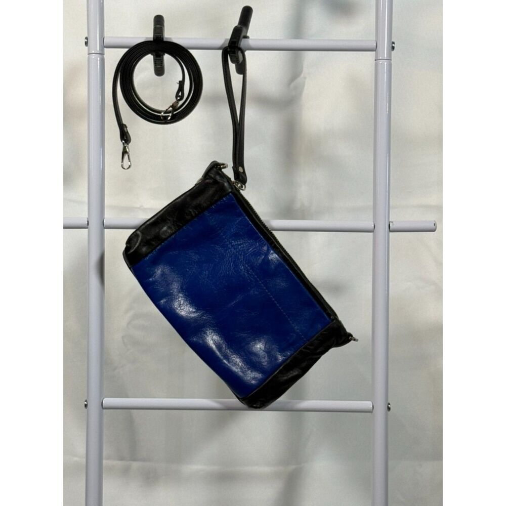 Rough & Tumble Medium Marsden Colorblock Cobalt Blue & Black Leather Crossbody